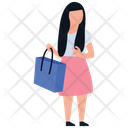 Excited Girl Shopping Girl Shopping Bags Icon