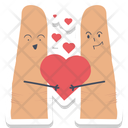 Face On Finger Finger Love Drawing Fingers Together Icon