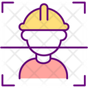Facial Recognition Technology In Construction Workplace Icon