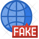 Fake Global News Fake News Earth Grid Icon