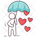 Falling Hearts Raining Love Umbrella Icon