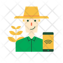 Farmer Smartphone Technology Icon