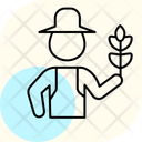 Farmer Holding Harvest Icon