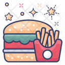 Fast Food Burger And Fries Junk Food Icon
