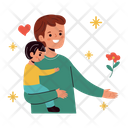 Father Holding His Son On His Arm Icon