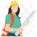 Female Architect Civil Engineer Construction Management Icon