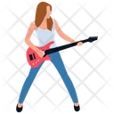 Female Rock Star Guitar Player Female Guitarist Icon