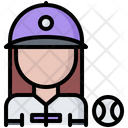 Female Baseball Pitcher Icon