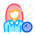 Female Bowling Player Icon