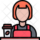 Female Cafe Worker Icon