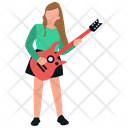 Female Playing Guitar Icon