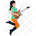 Female Playing Guitar Icon