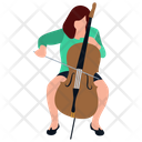 Female Playing Violin Icon