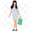 Female Shopper Woman Shopping Shopping Bags Icon