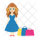 Female Girl Shopping Icon