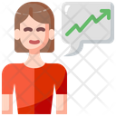 Female Trader Trading Cryptocurrency Icon