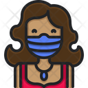 Female Wear Mask Icon