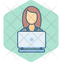 Female Working Icon