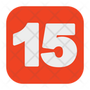 Fifteen 15 Number Icon