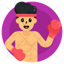 Sportsman Boxer Fighter Icon