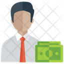 Finance Manager Banker Man With Money Icon