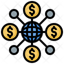 Financial Network Money Network Dollar Network Icon