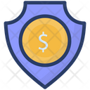 Bank Safety Dollar Shield Financial Security Icon