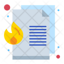 Fire Document Destroy Document Data Loss Icon