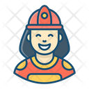 Female Firefighter Smoke Jumper Firewoman Icon