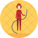 Firefighter Hose Fire Icon