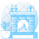 Fireplace Centrally Heated Firelamp Icon