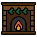 Fireplace Chimney Christmas Cozy Socks Icon