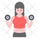 Female Bodybuilder Fitness Workout Icon