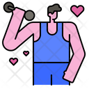 Fitness Boy Workout Dumbbell Icon