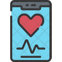 Phone Heart Monitor Mobile Health Care Icon