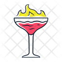 Flaming Cocktail Martini Icon