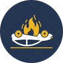 Flaming From Car Engine Accident Automobile Icon