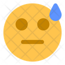 Flat Face Sweat Icon