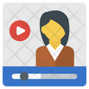 Flat Video Streaming  Icon