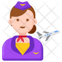Flight Attendant Professions Woman Woman Icon