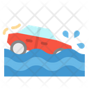 Flood Car Accident Icon