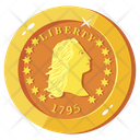 Flowing Hair Dollar Liberty Coin Coin Icon