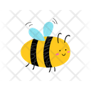 Funny Hand Drawn Cute Honey Bees Flying Insect Collection Vector Illustration Icon