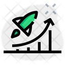 Flying Rocket And Chart Startup Growth Growth Chart Icon