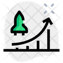Flying Space Shuttle And Chart Startup Growth Growth Chart Icon