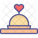 Food Platter Heart On Platter Love Dinner Icon