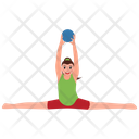 Forward Bend Yoga Pose Flexible Figure Icon
