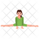 Forward Bend Yoga Pose Flexible Figure Icon