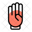 Four Finger Hand Sign High Five Icon