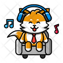 Fox Listening Music Cute Fox Fox Icon